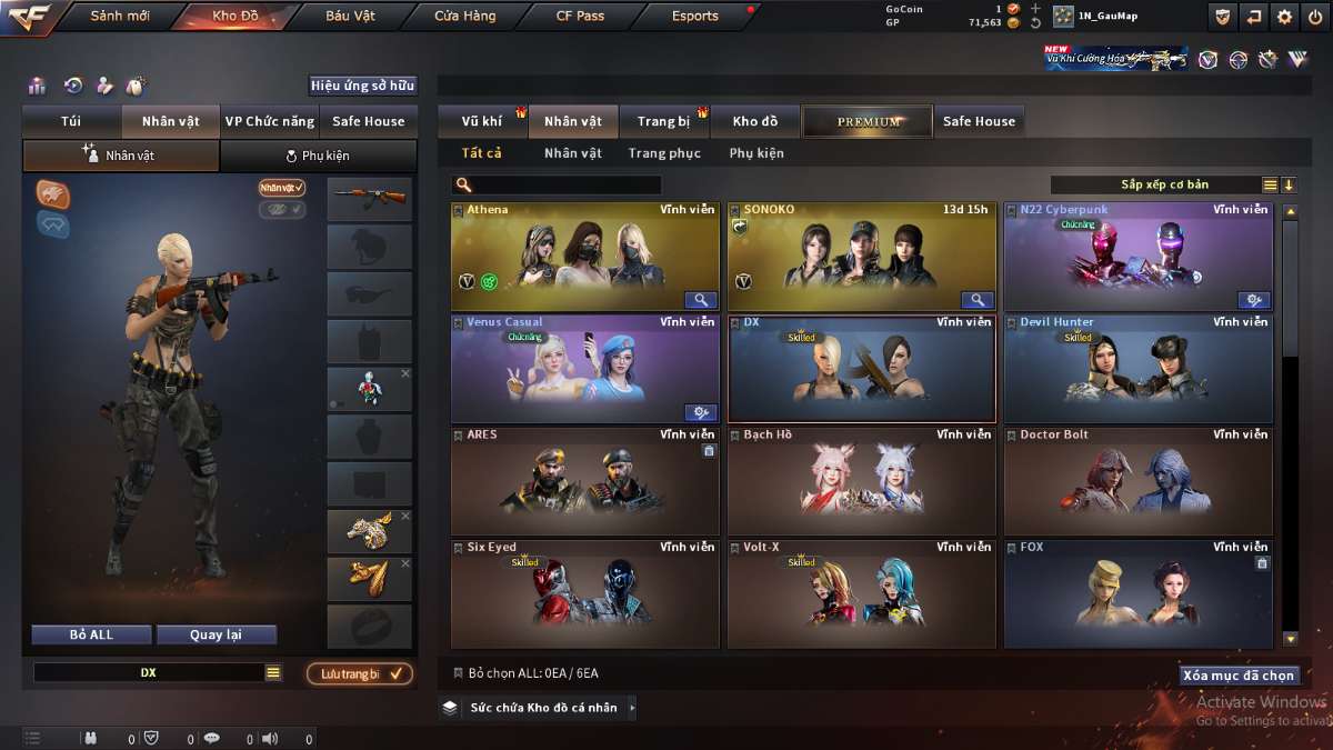shop acc cf uy tin gia re